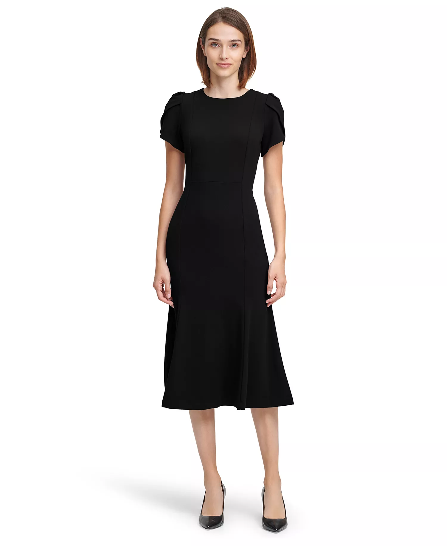 mni-e769867c4f144c1ec194672e77543ae4 Women's Crew Neck Short-Sleeve Midi Dress