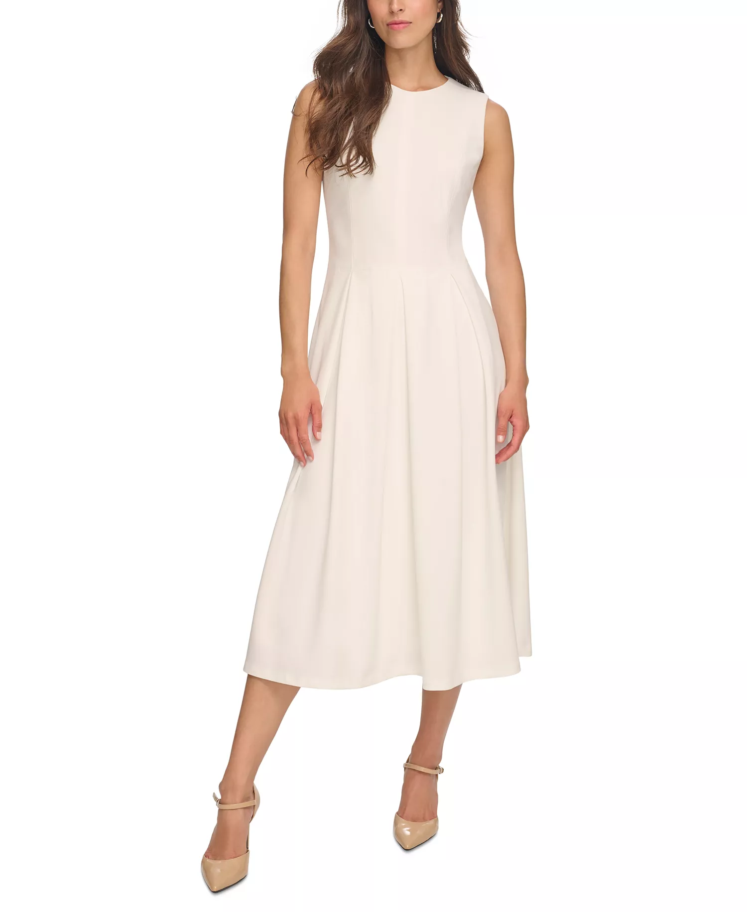 mni-e7dea0f5f33037cfd0aa88f528b376a6 Women's Sleeveless Pleated Midi A-Line Dress