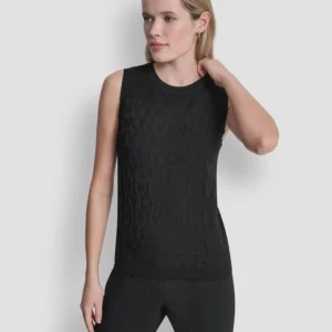 Women's Sleeveless Logo Printed Sweater