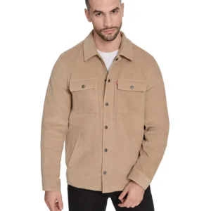 Men's Corduroy Plaid Lining Shirt Jacket