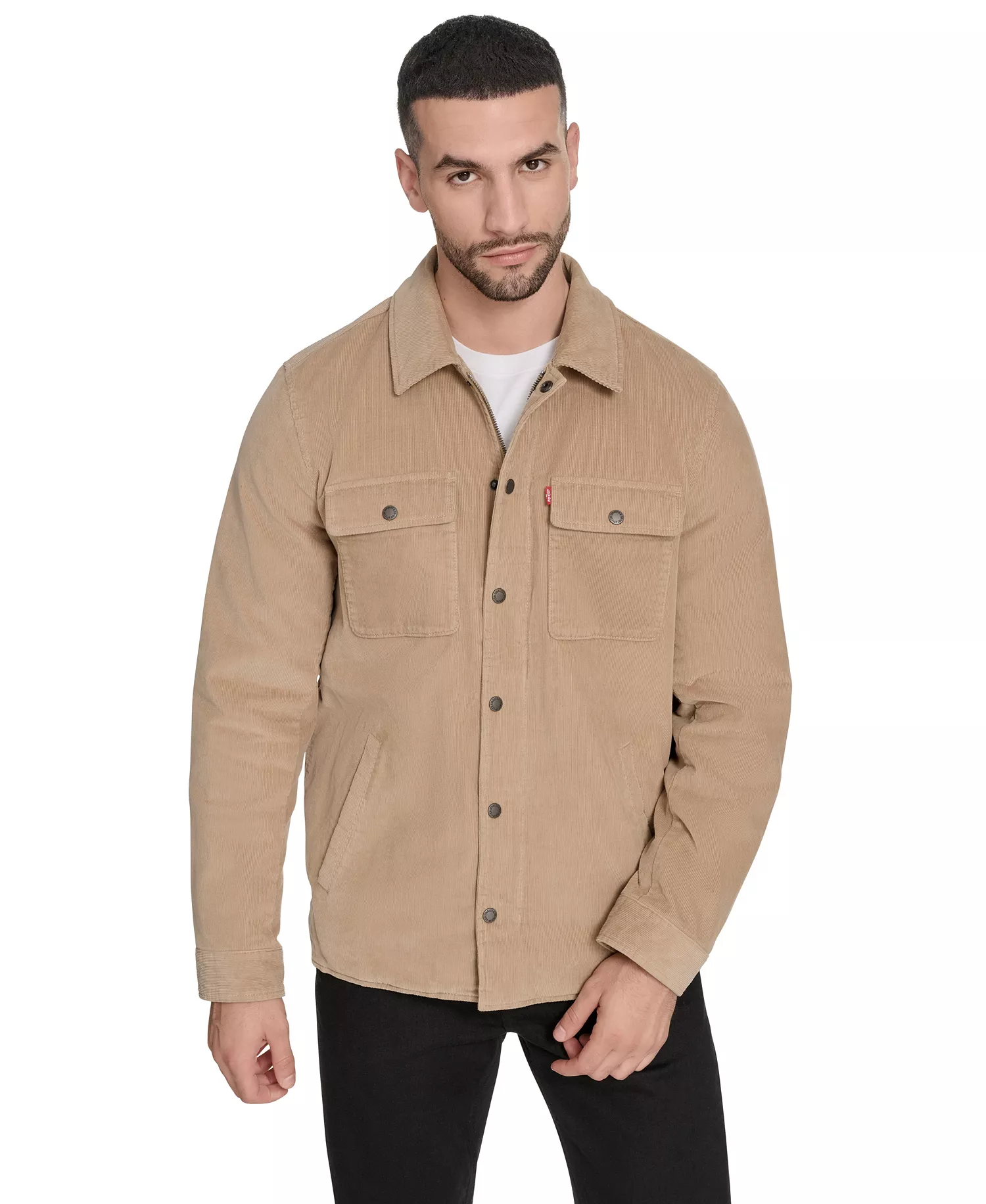 mni-e8a2f3b99c5194b597b0cb195777a274 Men's Corduroy Plaid Lining Shirt Jacket