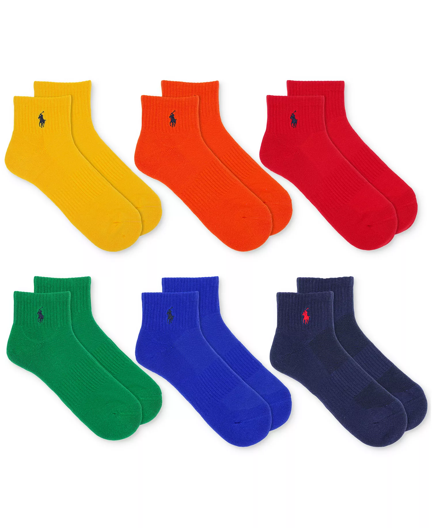 mni-e8d94b23dcfea30f0691baf4435a9272 Men's 6-Pk. Performance Colorful Quarter Socks