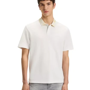 Men's Cotton-Pique Patterned Collar Polo Shirt