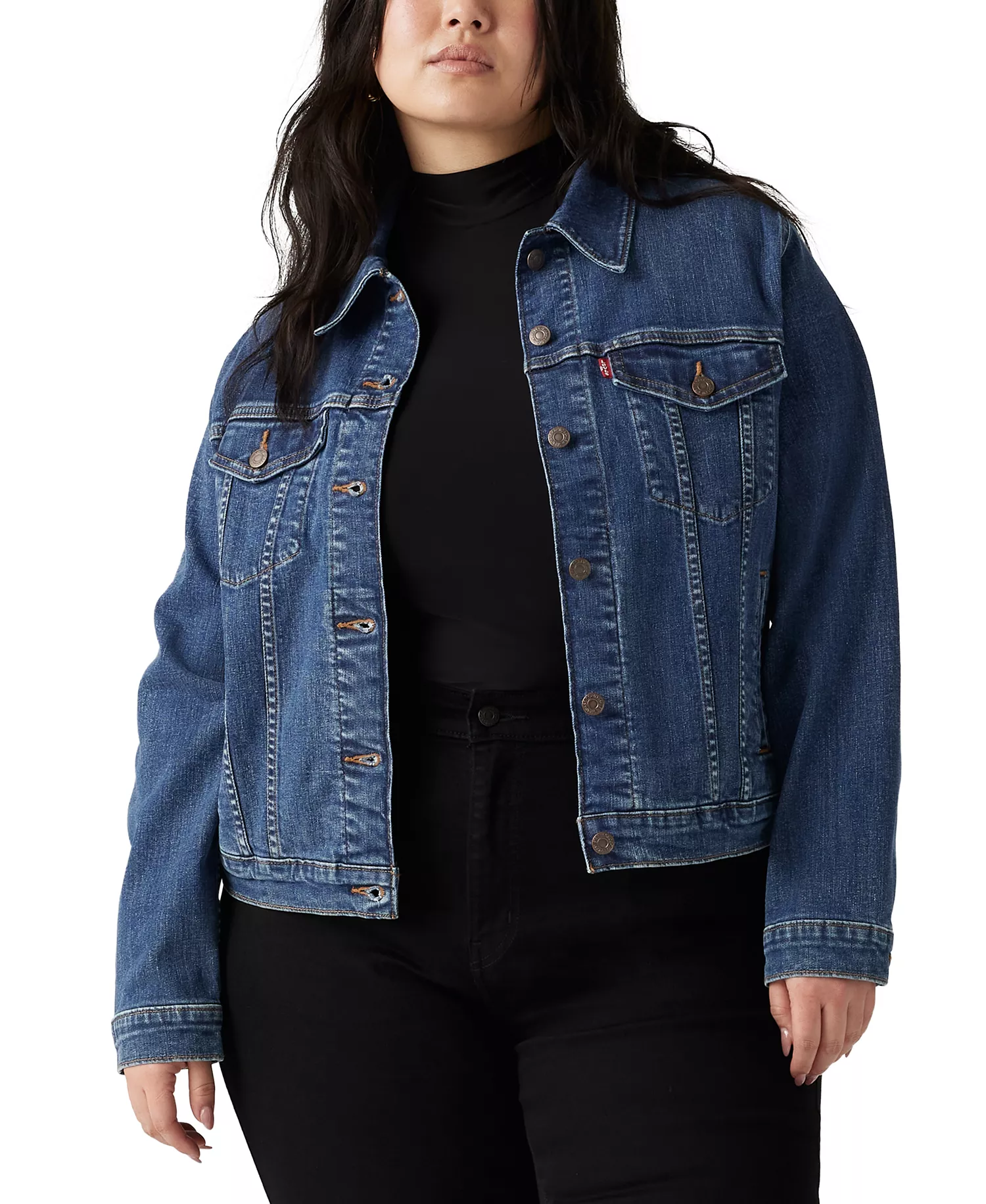 mni-e912386ef8d2cb24008827e7fc352da5 Women's Original Cotton Denim Trucker Jacket — изображение 4