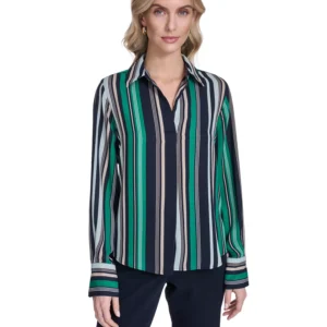 Women's Striped Popover Top