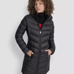 Women's Zip-Front Long Coat