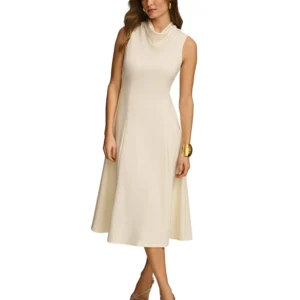 Women's Cowlneck Midi Engagement Dress