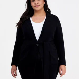 Plus Size Tie-Waist Cardigan