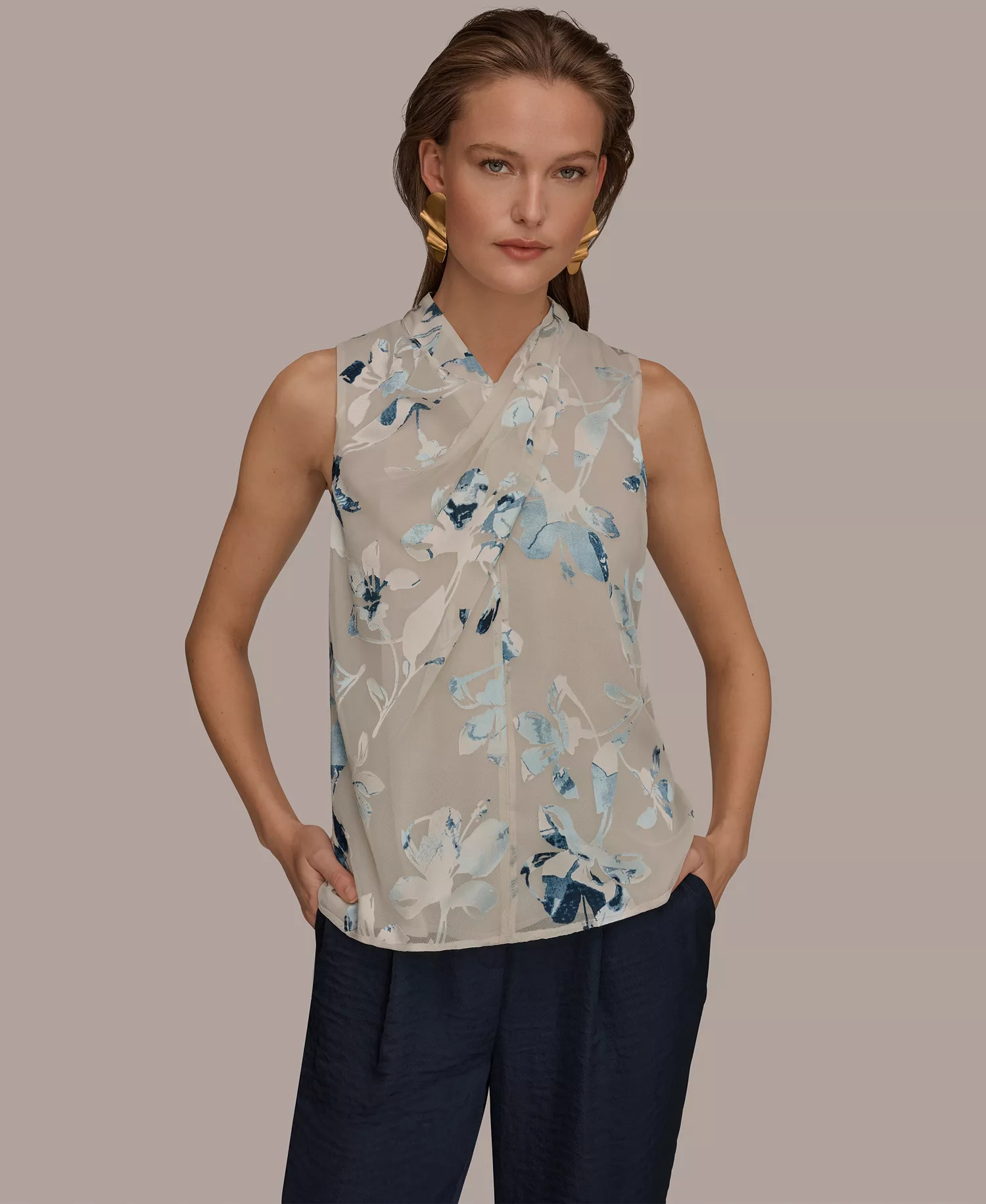 mni-e9c73762d30057272ef744185f2107fa Women's Printed Sleeveless Top