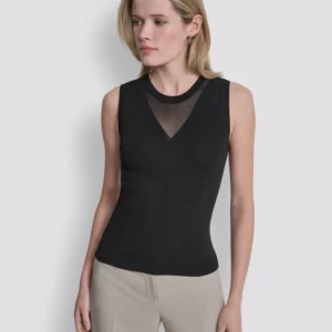 Women's Sleeveless Crewneck Sweater Top