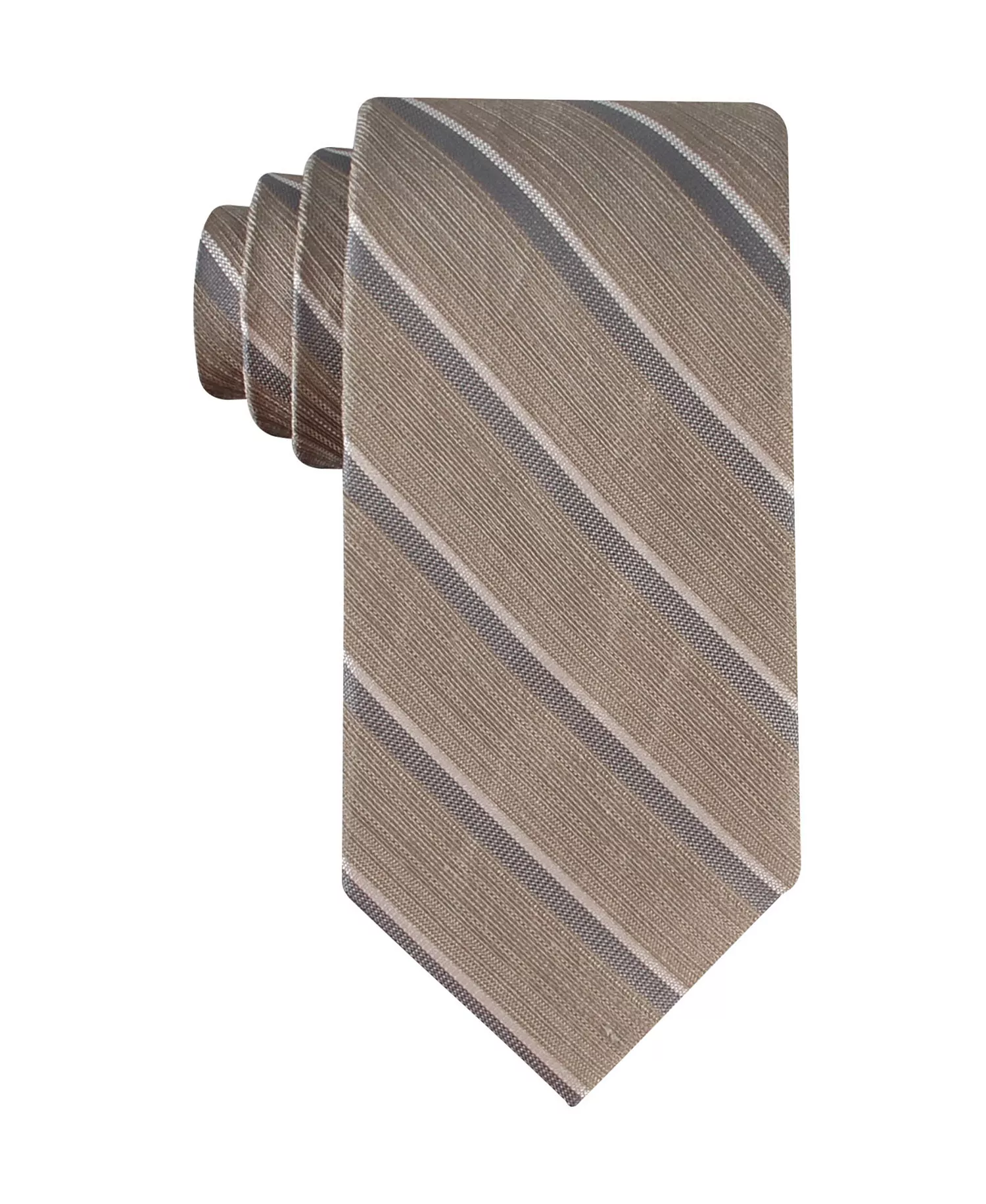 mni-eb71e461baad646d4776876193cc4ecd Men's Silk & Linen Blend Striped Tie — изображение 3