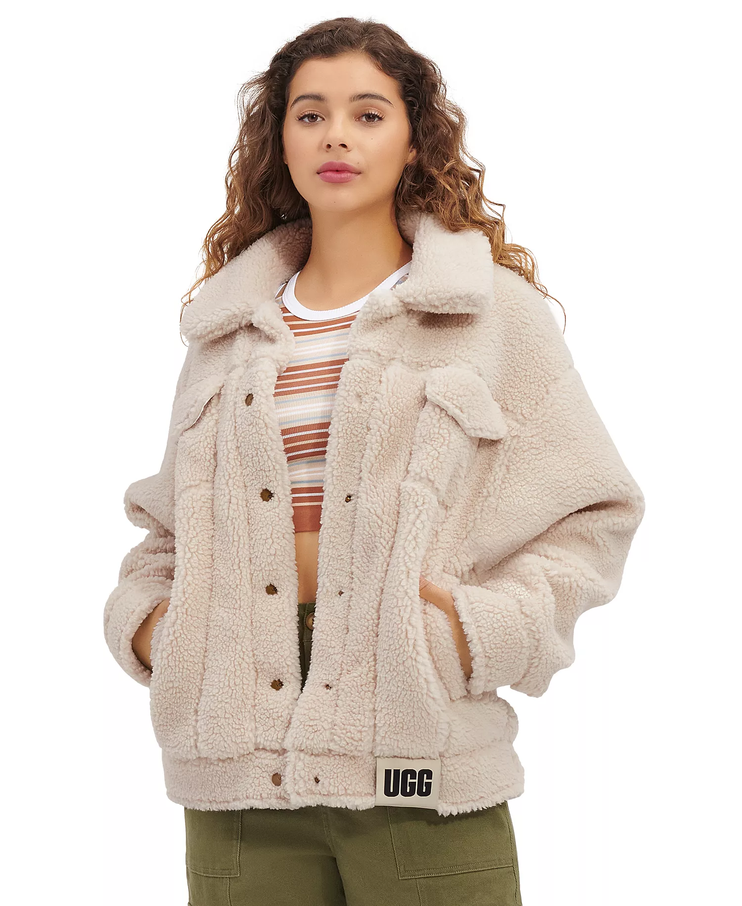 mni-eb927e0fa3fddffe7d0636ea12b6b171 UGG Women's Frankie Sherpa Fleece Trucker Jacket