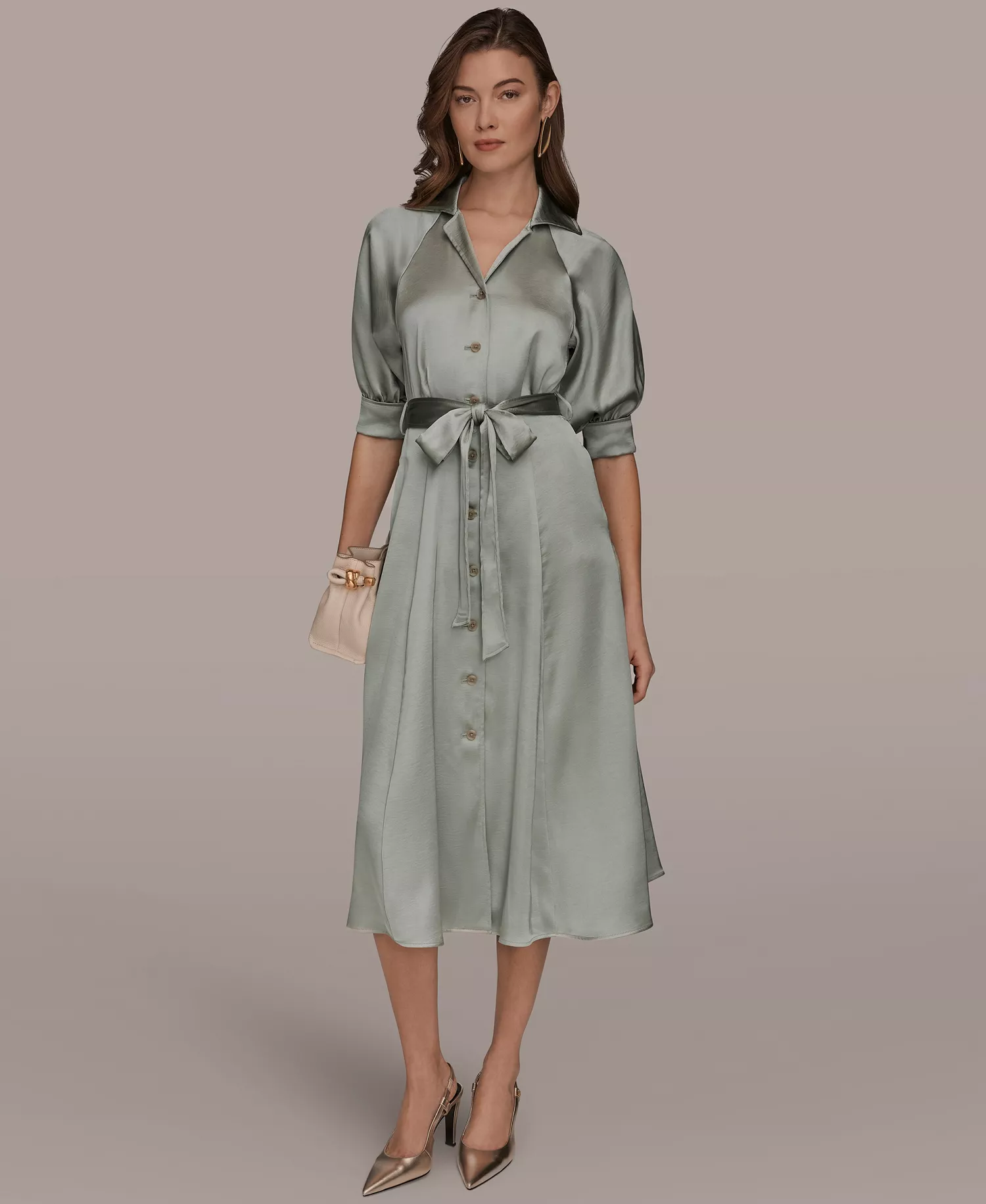 mni-ec03a3aec904868128437a7f6b831959 Women's Spread Collar Midi Shirt Dress