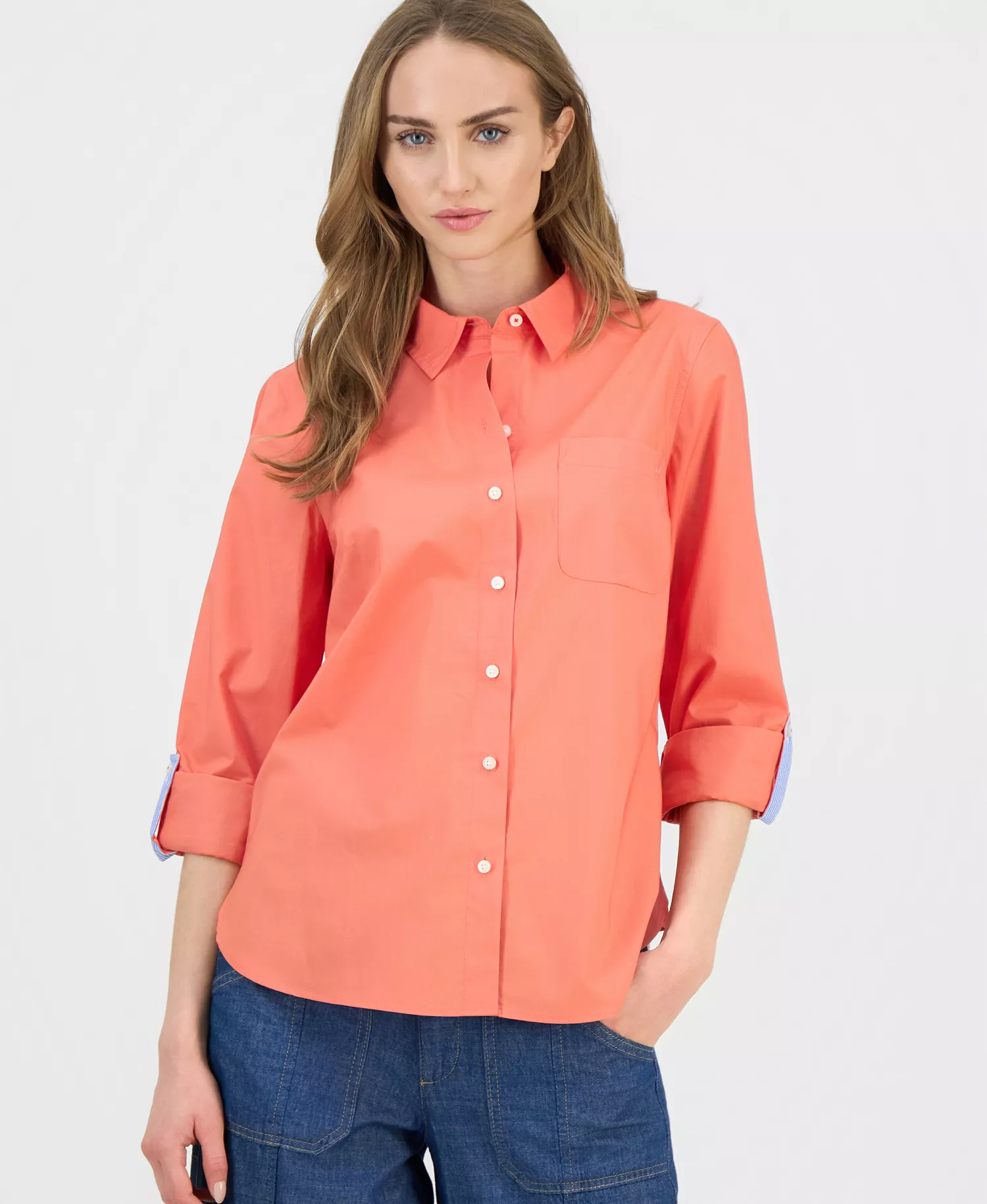 mni-ec8c535acd36de30ab4503f32f5148bb Women's Roll-Tab Button-Front Shirt — изображение 10