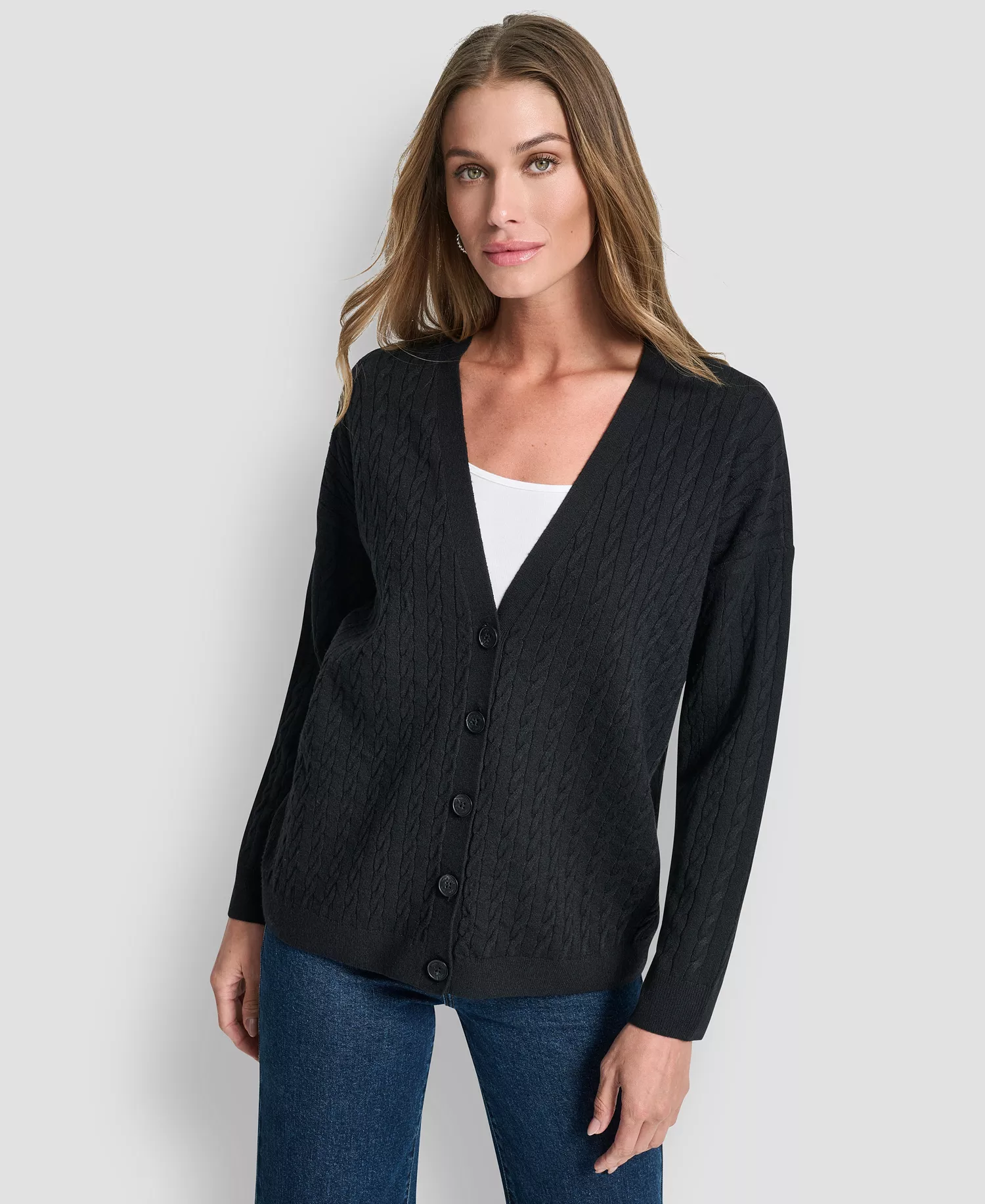 mni-ec8cc998d2eb5d9fcf1a8f5b4113b66e Women's V-Neck Boxy Cardigan Sweater
