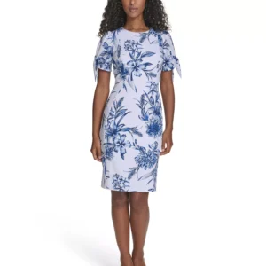Women's Crewneck Short-Sleeve Sheath Dress