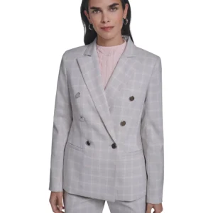 Women's Windowpane Double-Breasted Jacket