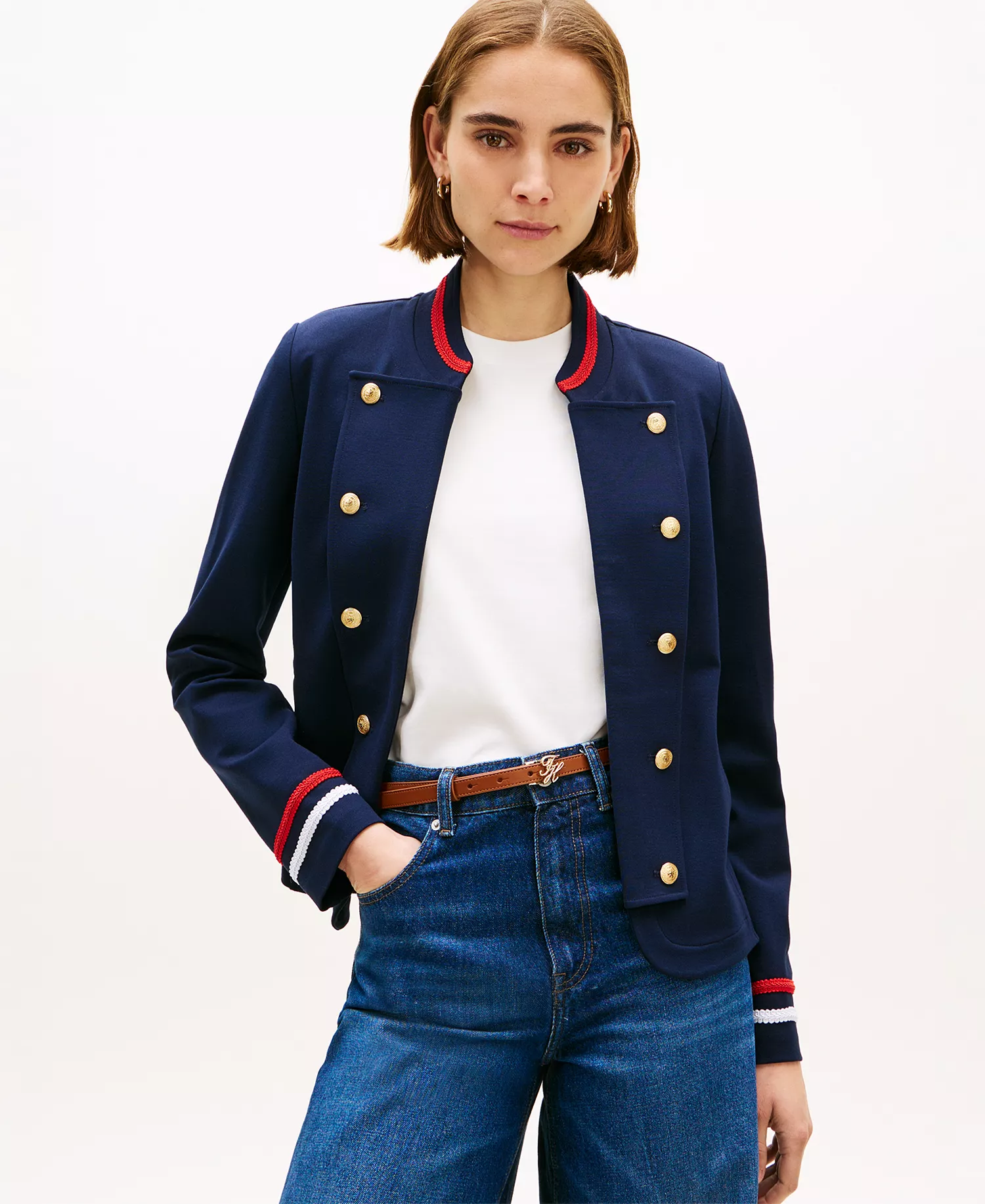 mni-ee572b7abd95a6600ea55a9fc33ab2fe Women's Open Band High Collar Jacket