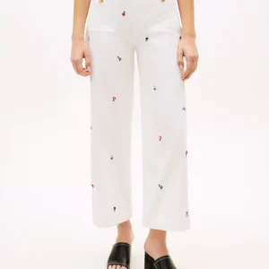 Women's Patch Pocket Printed Chinos Pants
