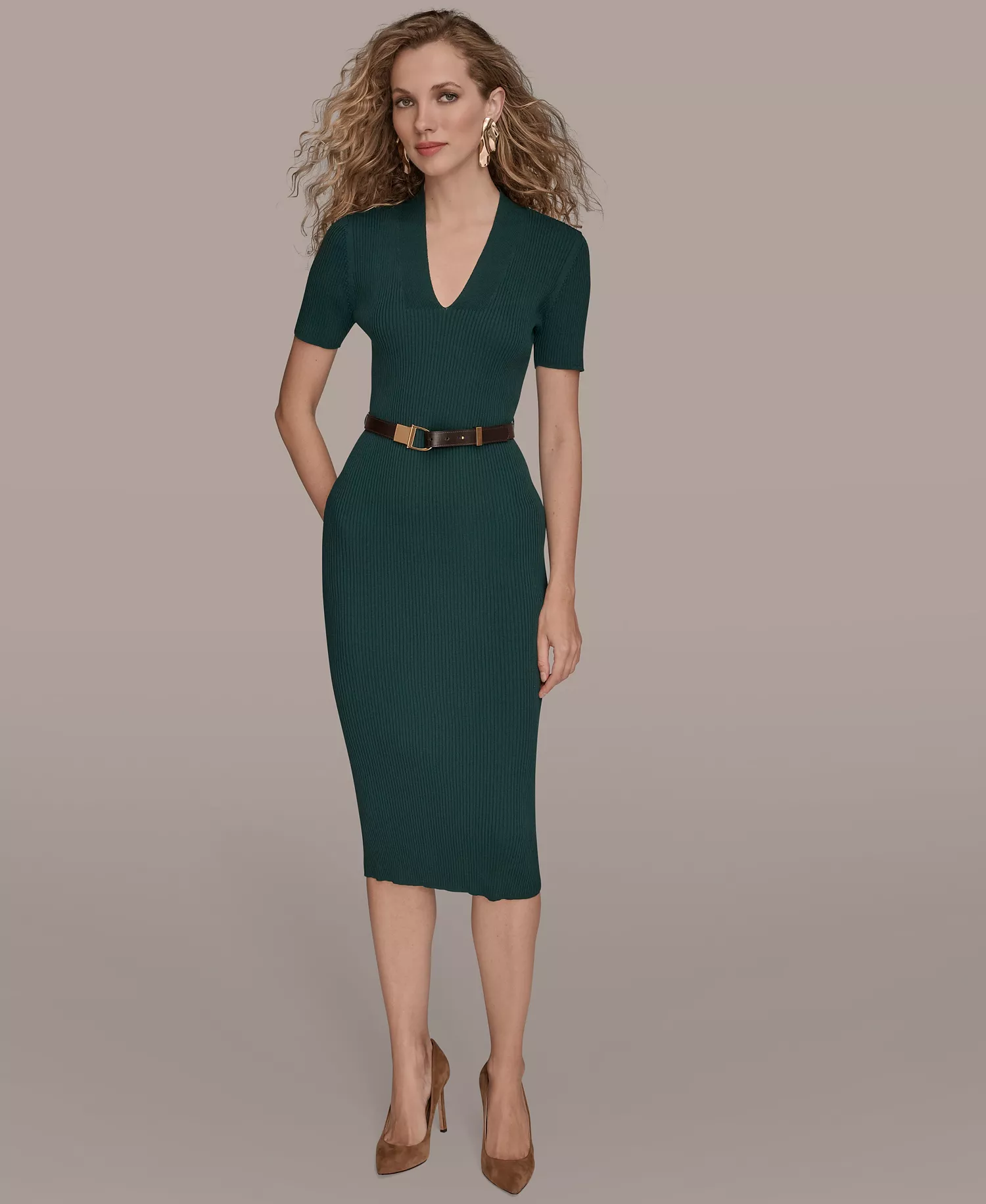 mni-f17d7a5bc55d90ee399b5626c5bd7f60 Petite Sweater Short Sleeve Midi Dress