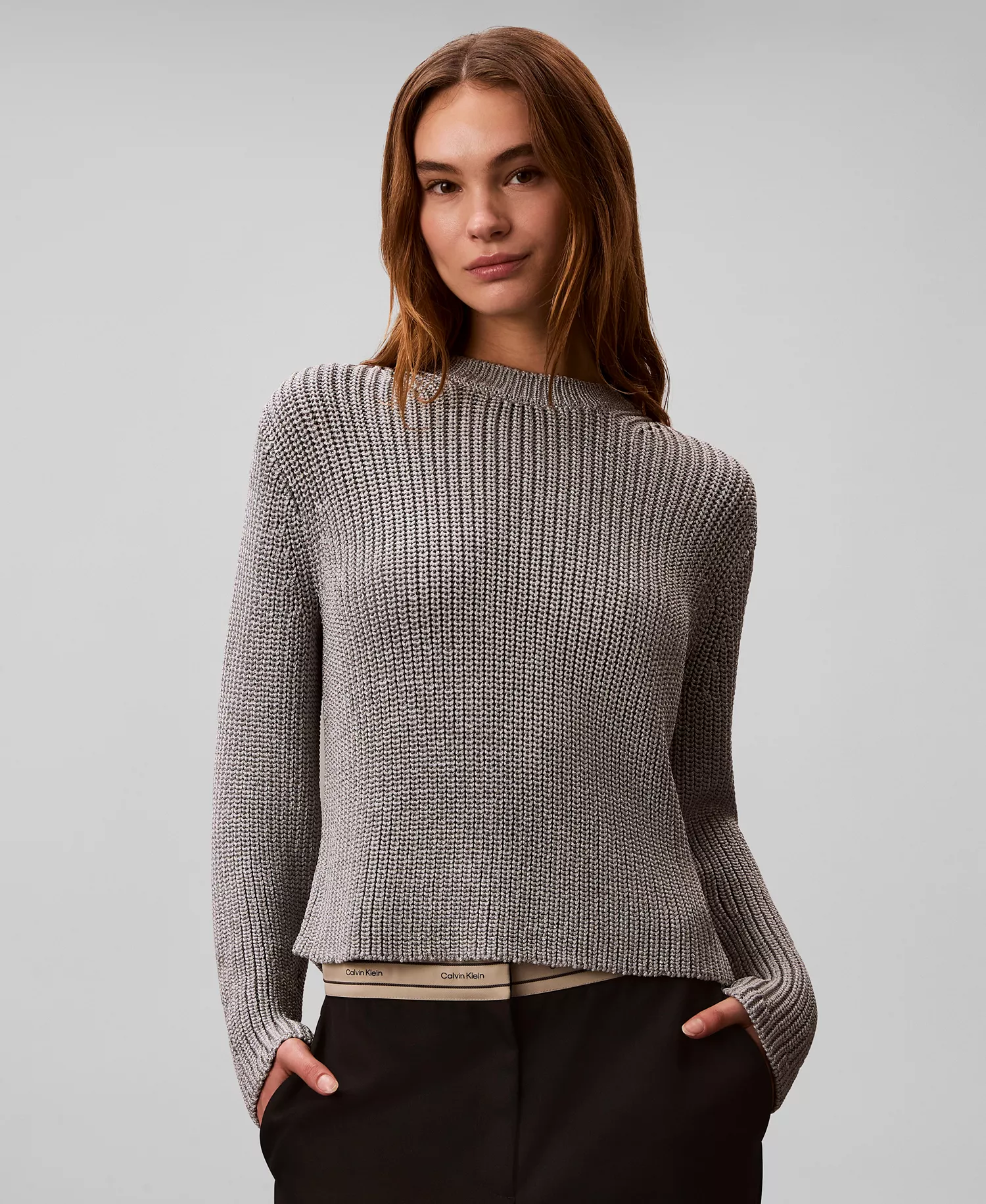 mni-f1b64abbb8e71fab47a141994bfea479 Women's Pull-On Ribbed Relaxed Sweater