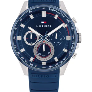 Men's Blue Silicone Strap Watch 44mm