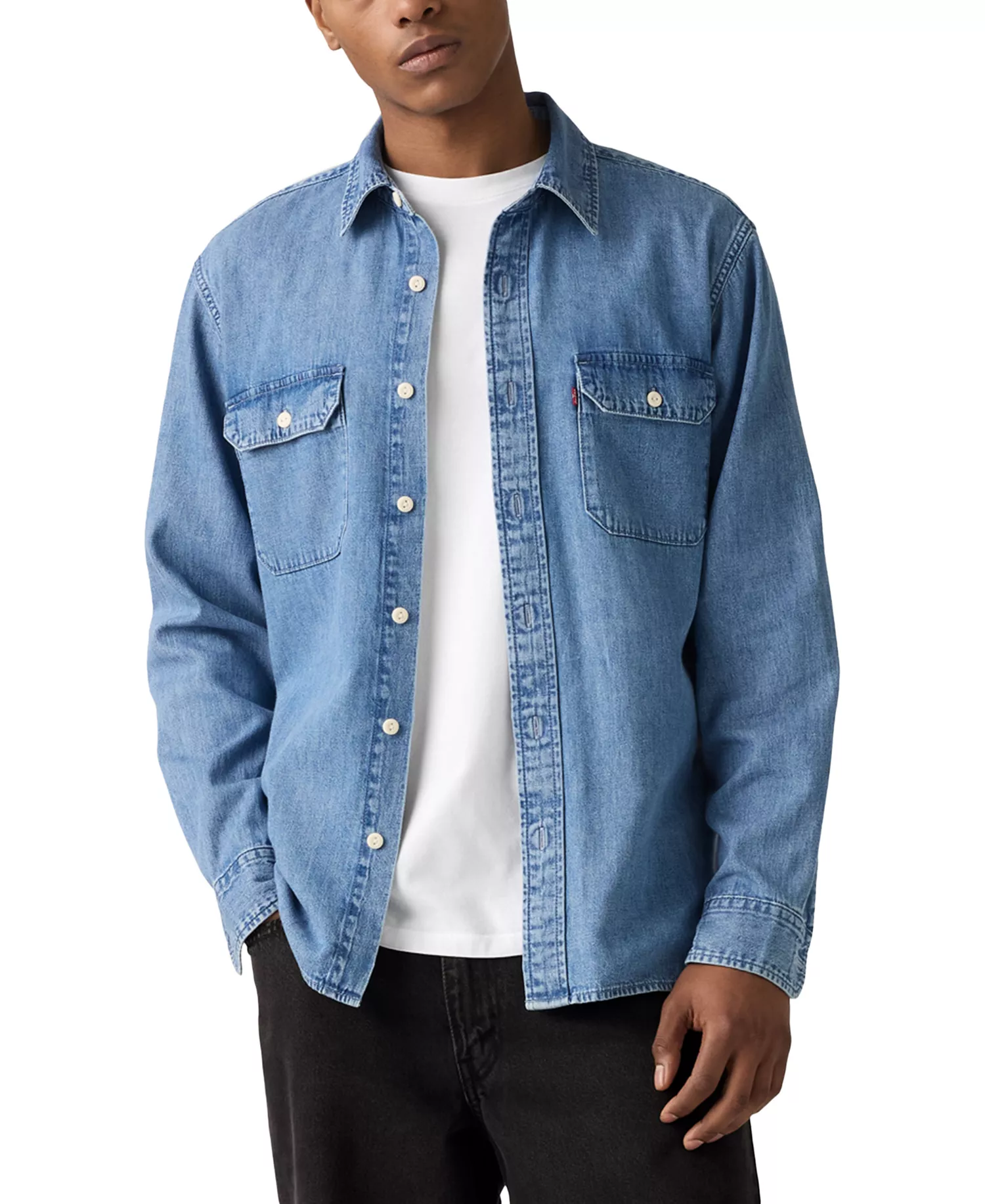 mni-f239704985662dd3701ca61161415c22 Men's Relaxed-Fit Long-Sleeve Button-Front Worker Shirt