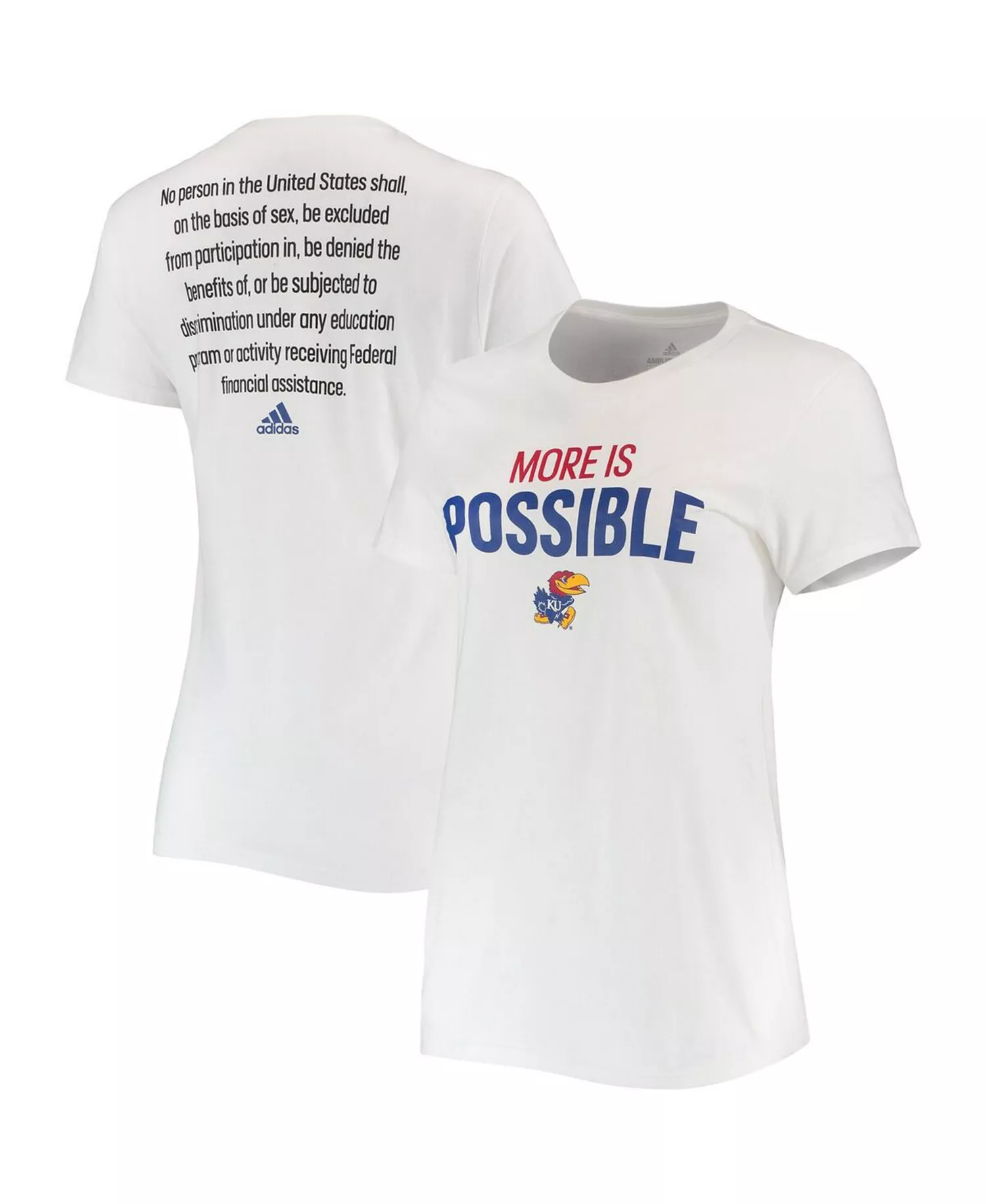 mni-f23e25c6679558ff80e01ebf767b43f2 Women's White Kansas Jayhawks More Is Possible T-shirt
