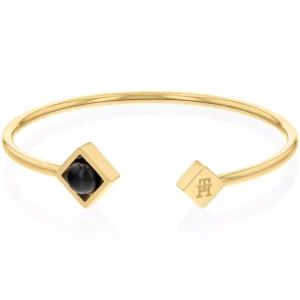 Women's Stone Stainless Steel Bangle Bracelet