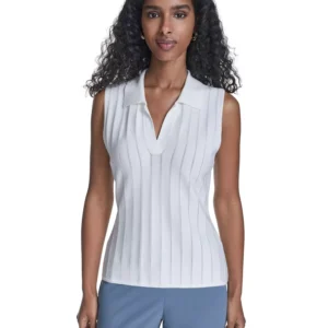 Women's Sleeveless Collared Sweater