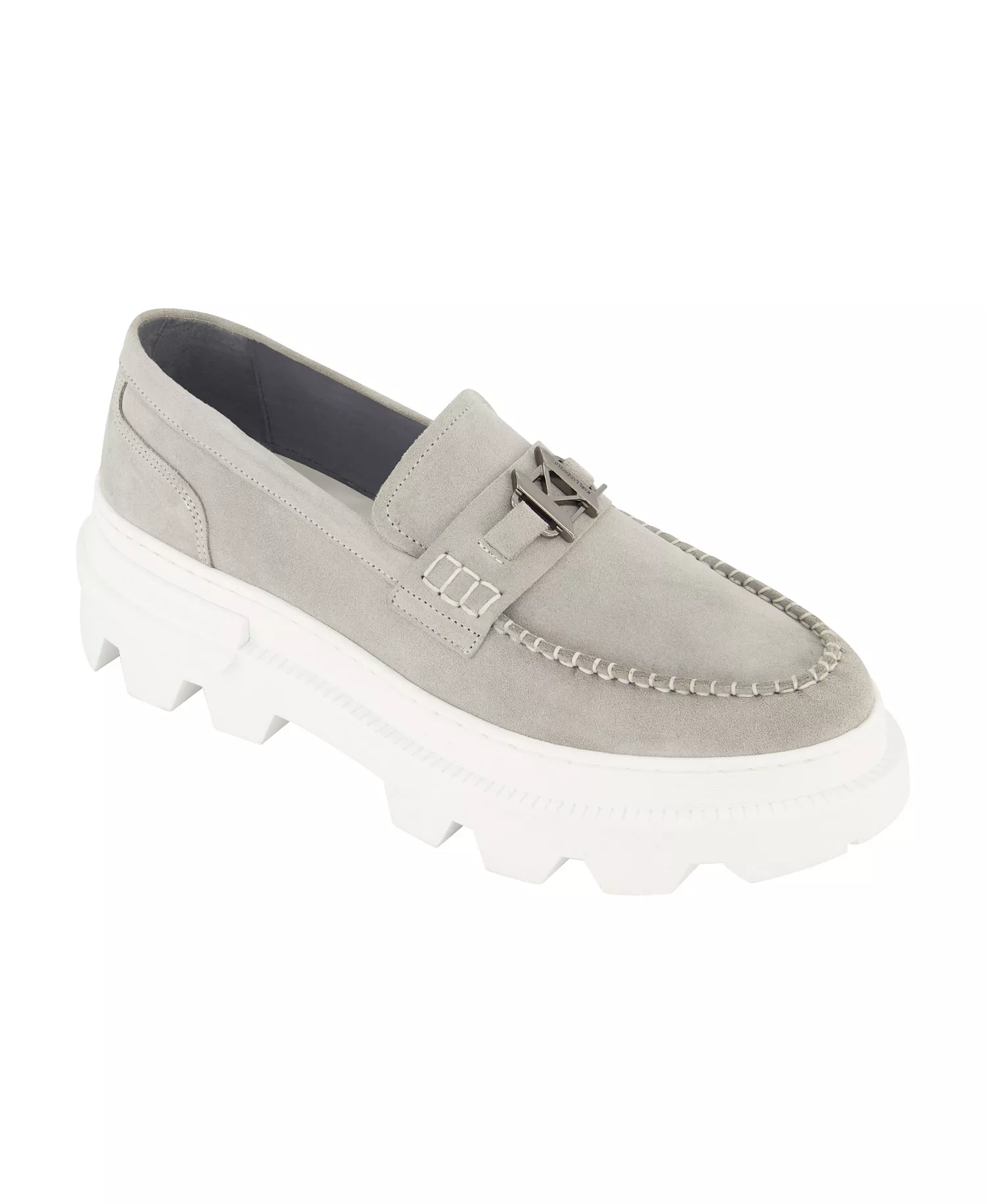 mni-f4cff8d5b66f93ca51e3ff46b609449d Men's White Label Suede KL Bit Moccasin Loafers