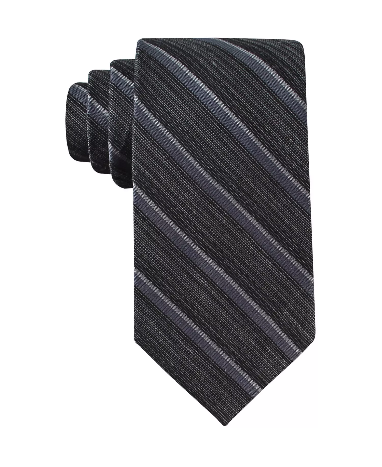 mni-f525108815404ffb34fad5c13e683689 Men's Silk & Linen Blend Striped Tie