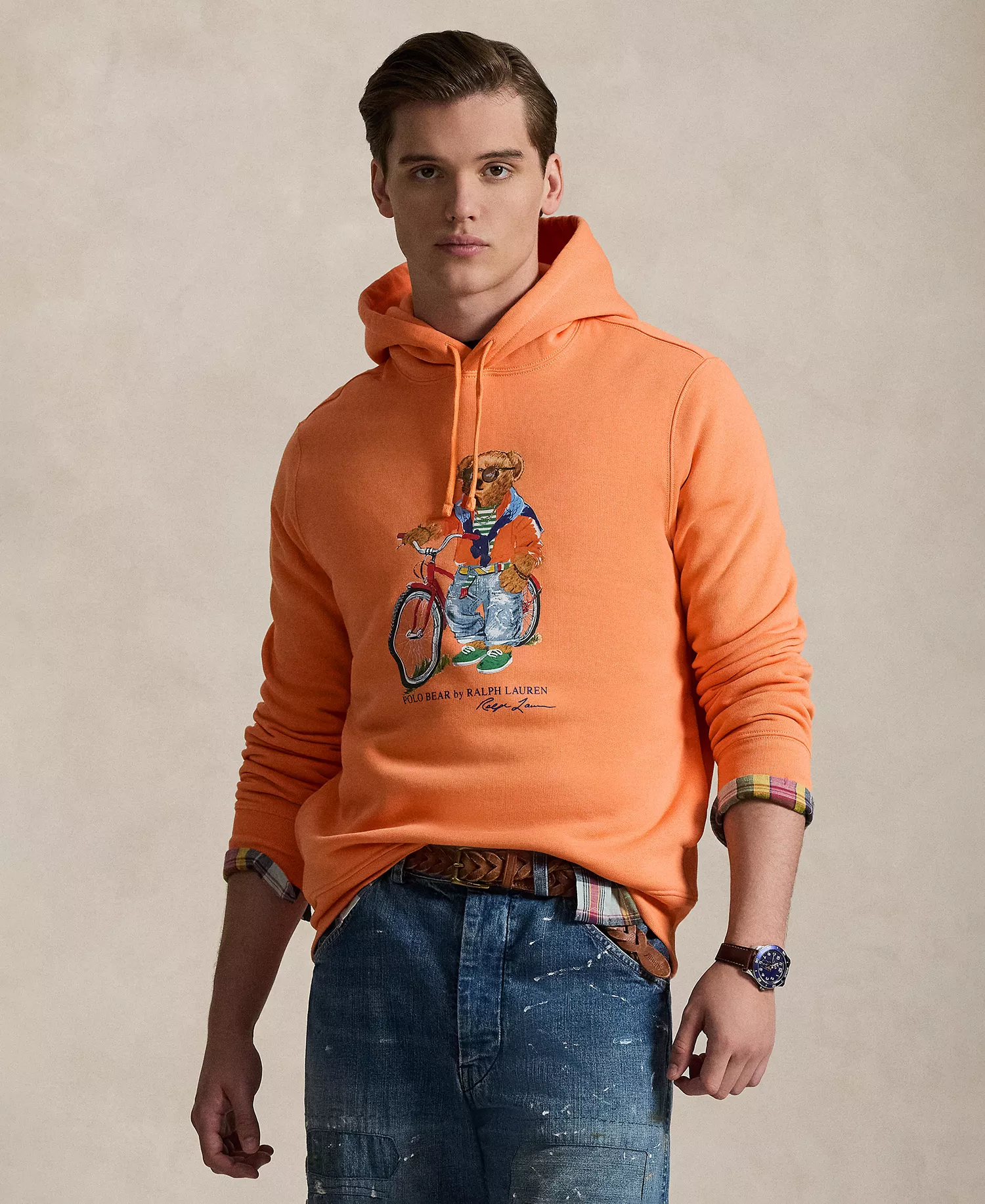 mni-f54b4c24d46f1527178297a4f2cebca6 Men's Bears Print Hooded Sweatshirt