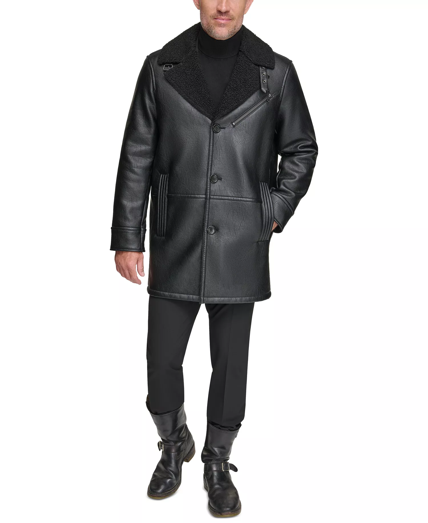 mni-f570284a5c971c441fd20cab17fa90f2 Men's Condore Faux-Shearling Top Coat