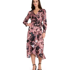 Women's V-Neck Ruffle Midi Dress