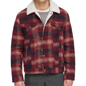 Men's Plaid Fleece-Lined Trucker Jacket