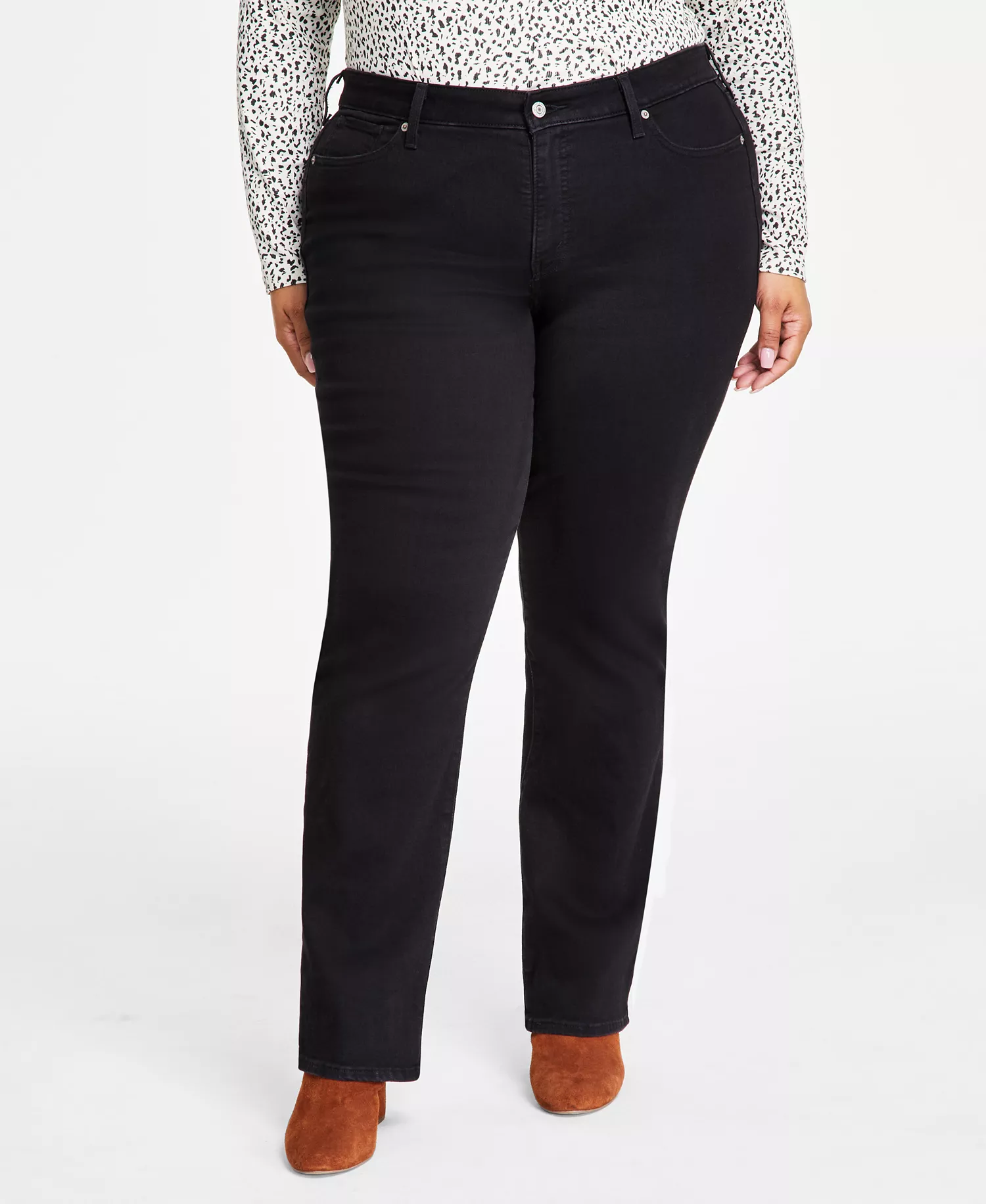 mni-f65a3525a07d653284c3601865d9e7a3 Trendy Plus Size Classic Straight Leg Jeans
