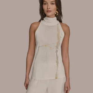 Women's Printed Turtle Neck Top