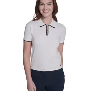Women's Collared Tipped Polo Sweater