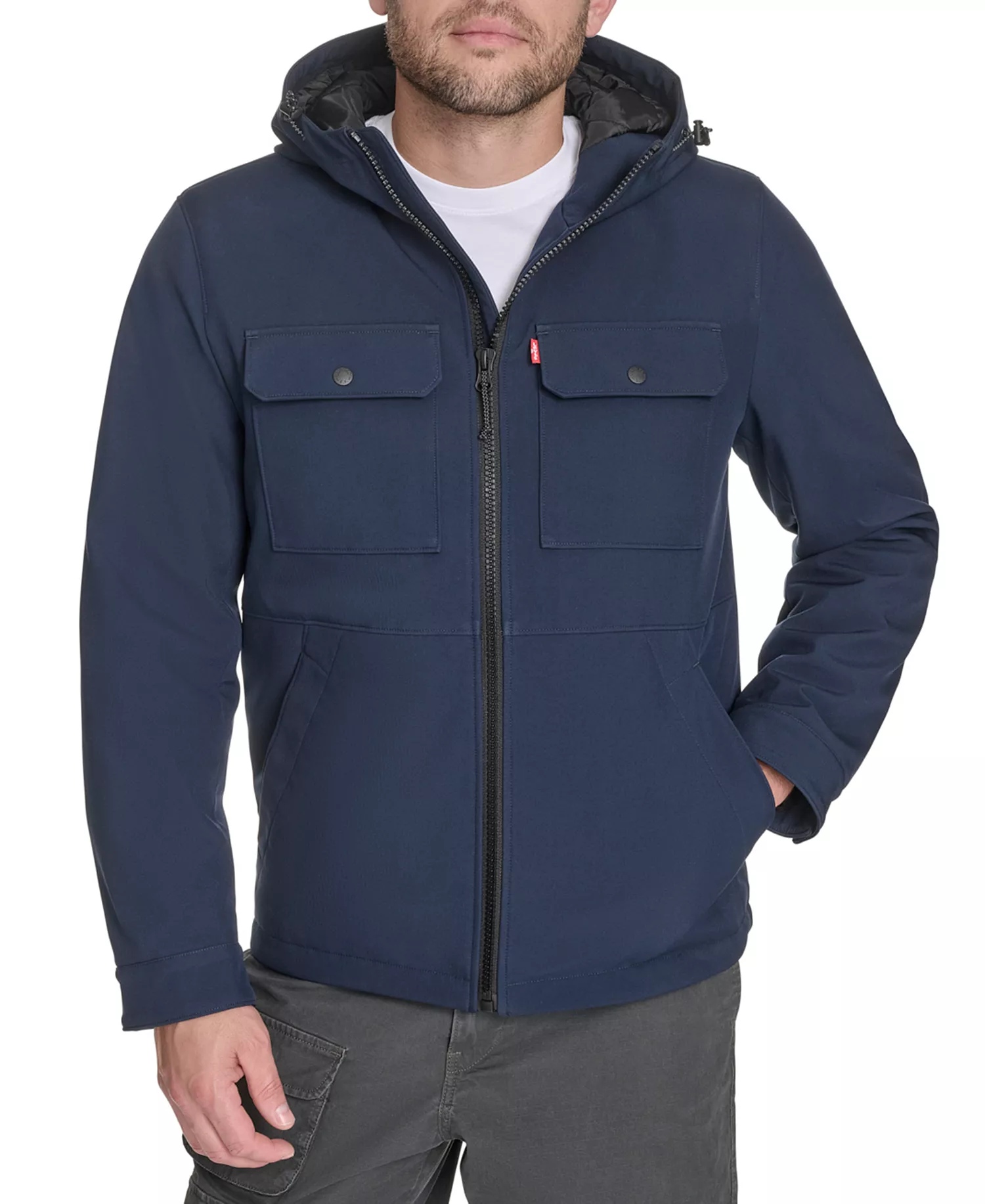 mni-f7237702fffe19650bce1033233be34e Men's Rib Stop Softshell with Hood Jacket — изображение 3