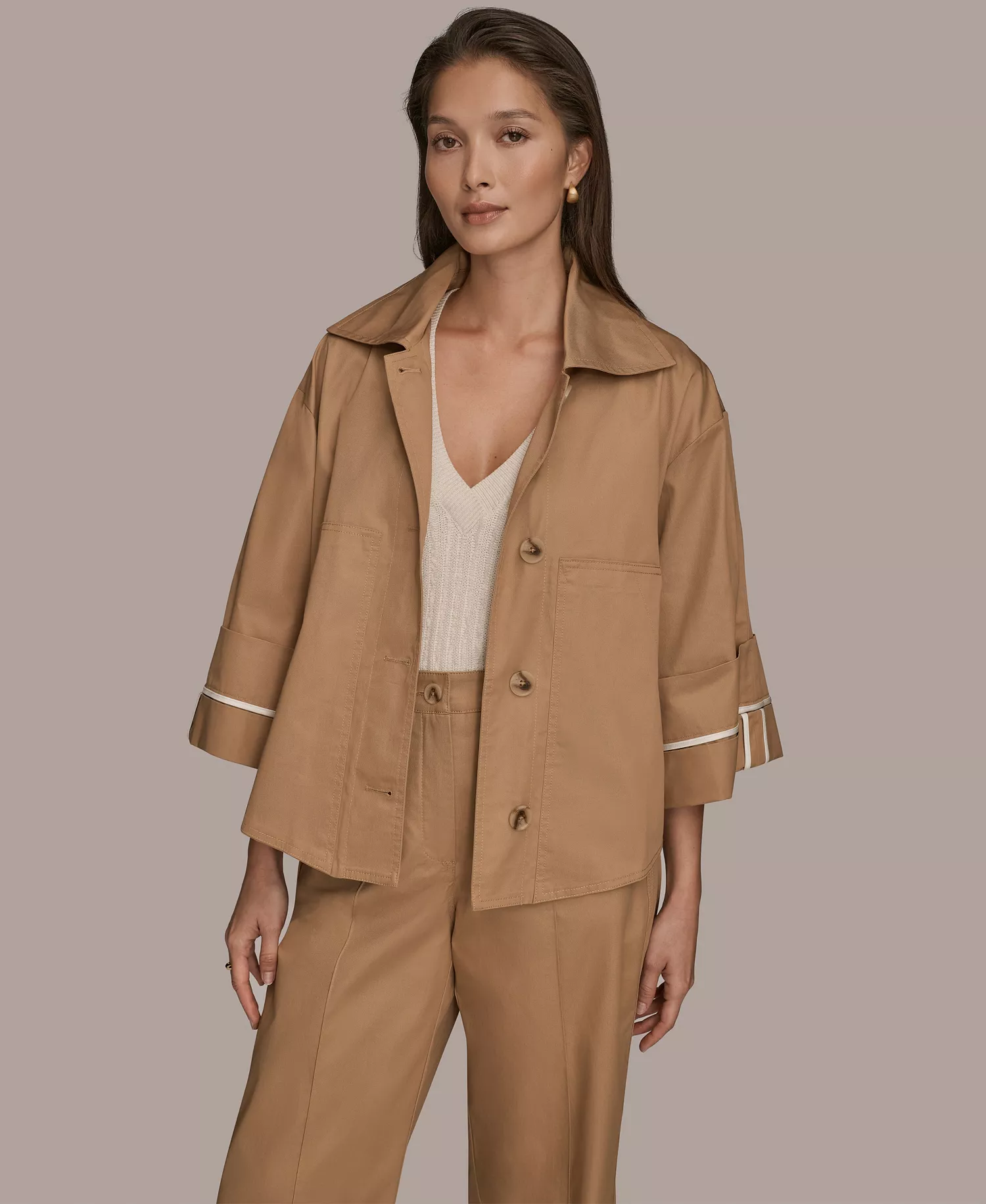 mni-f79c58b4006fcf0c9af54183c561714a Women's Cotton Twill Button Front Jacket — изображение 3