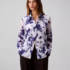 Women's Printed Relaxed Button-Down Shirt