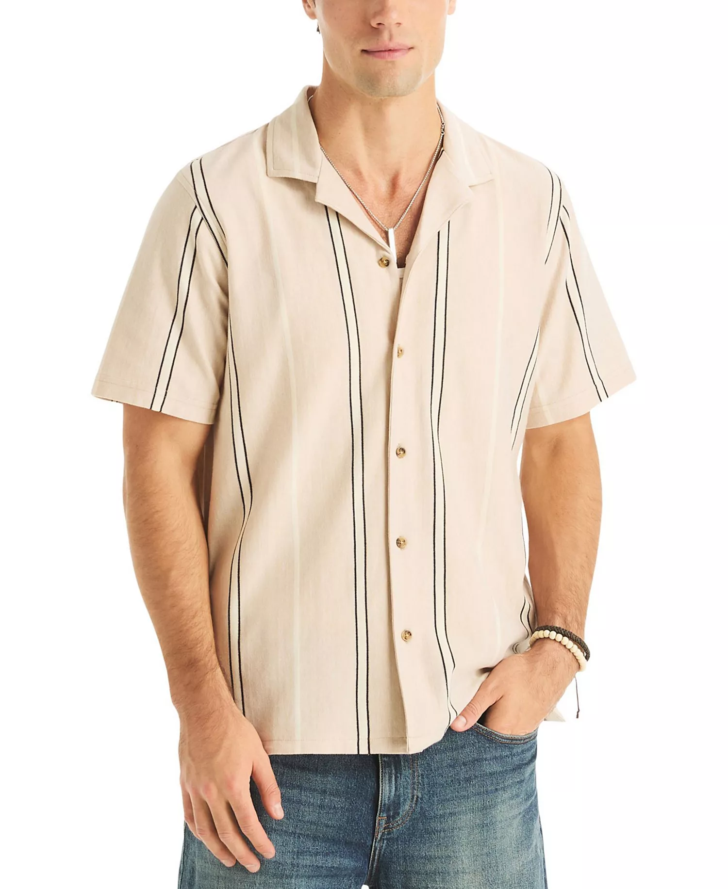 mni-f9302ea1aaad39d447f431e302b0e295 Men's Striped Spread-Collar Shirt — изображение 3