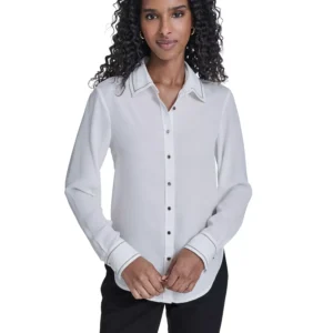 Women's Decorated Button-Down Top