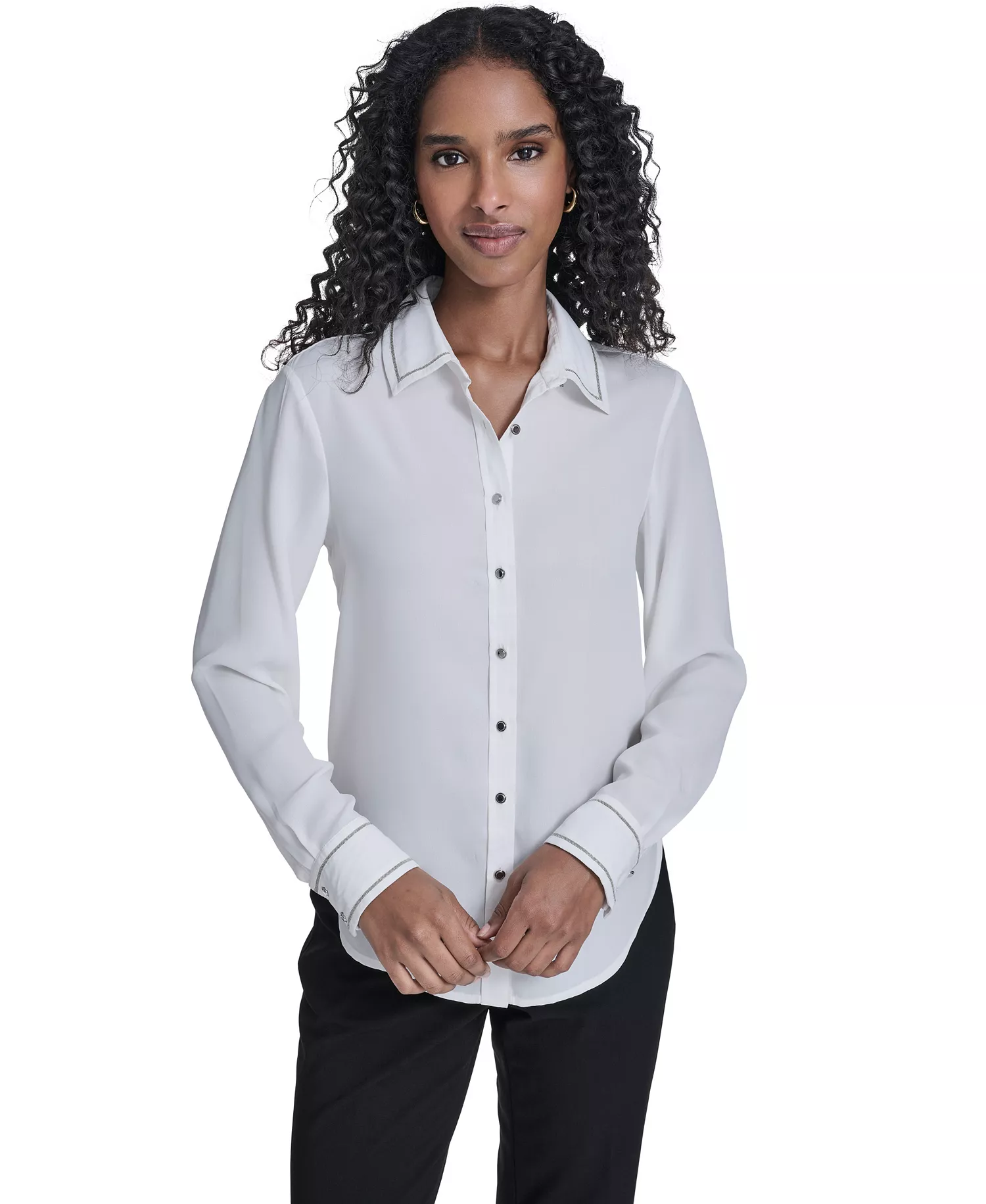 mni-f948f6d7f876df7a175da069fa3d6650 Women's Decorated Button-Down Top