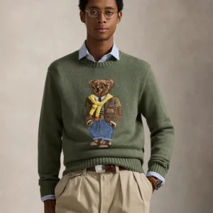 Men's Bear Graphic Crewneck Sweater
