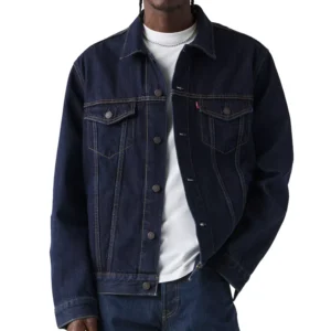 Men's Regular-Fit Non-Stretch Denim Trucker Jacket