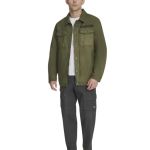 Men's Two-Pocket Utility Zippered Shirt Jacket