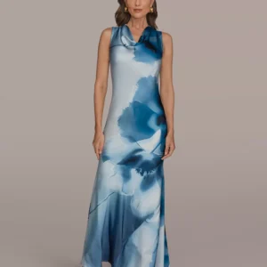 Women's Cowl Neck Floral Gown