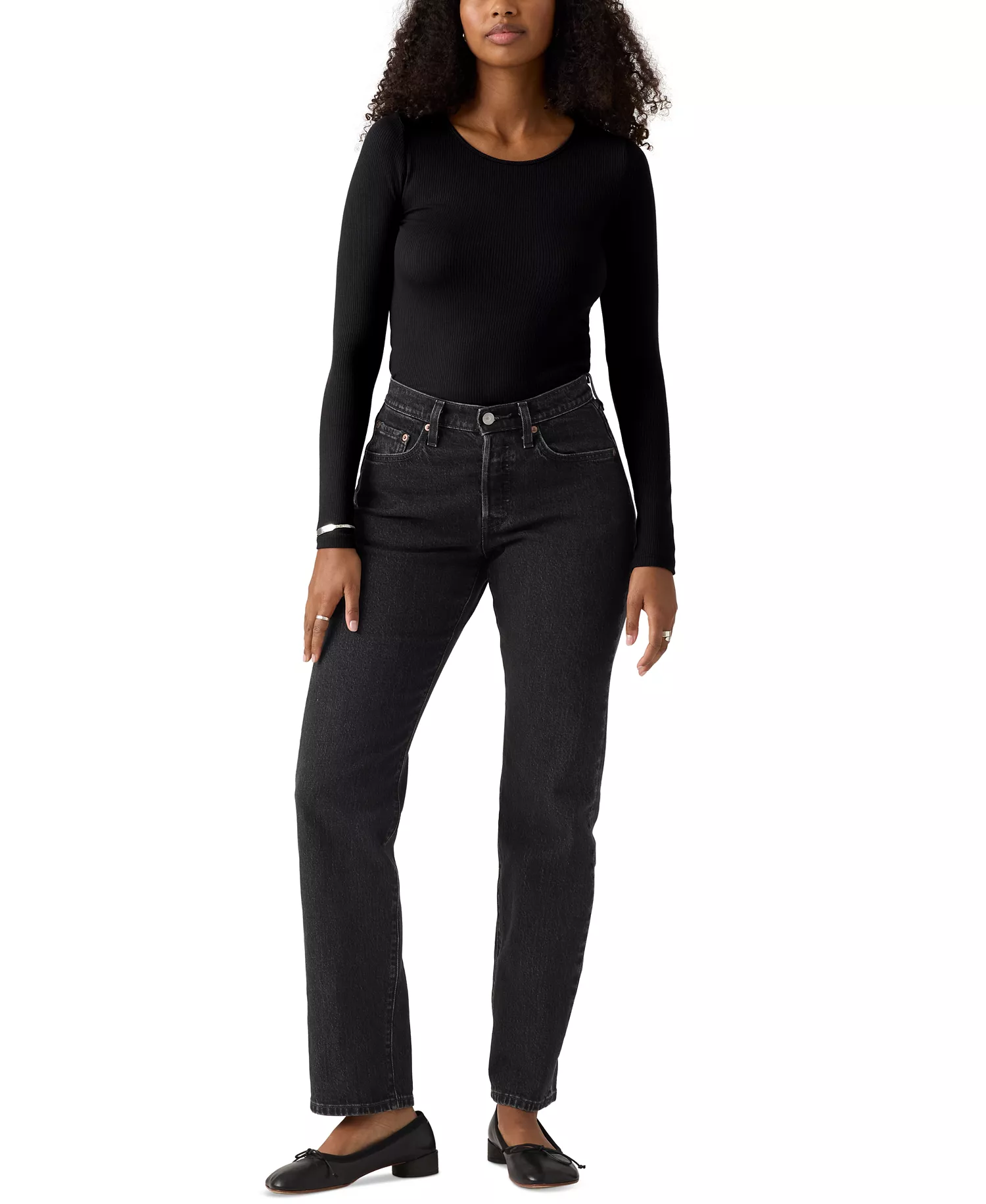 mni-faa8d0299cf27d82586778bd4187a8de Women's 501 Curve High-Rise Straight-Leg Jeans — изображение 4